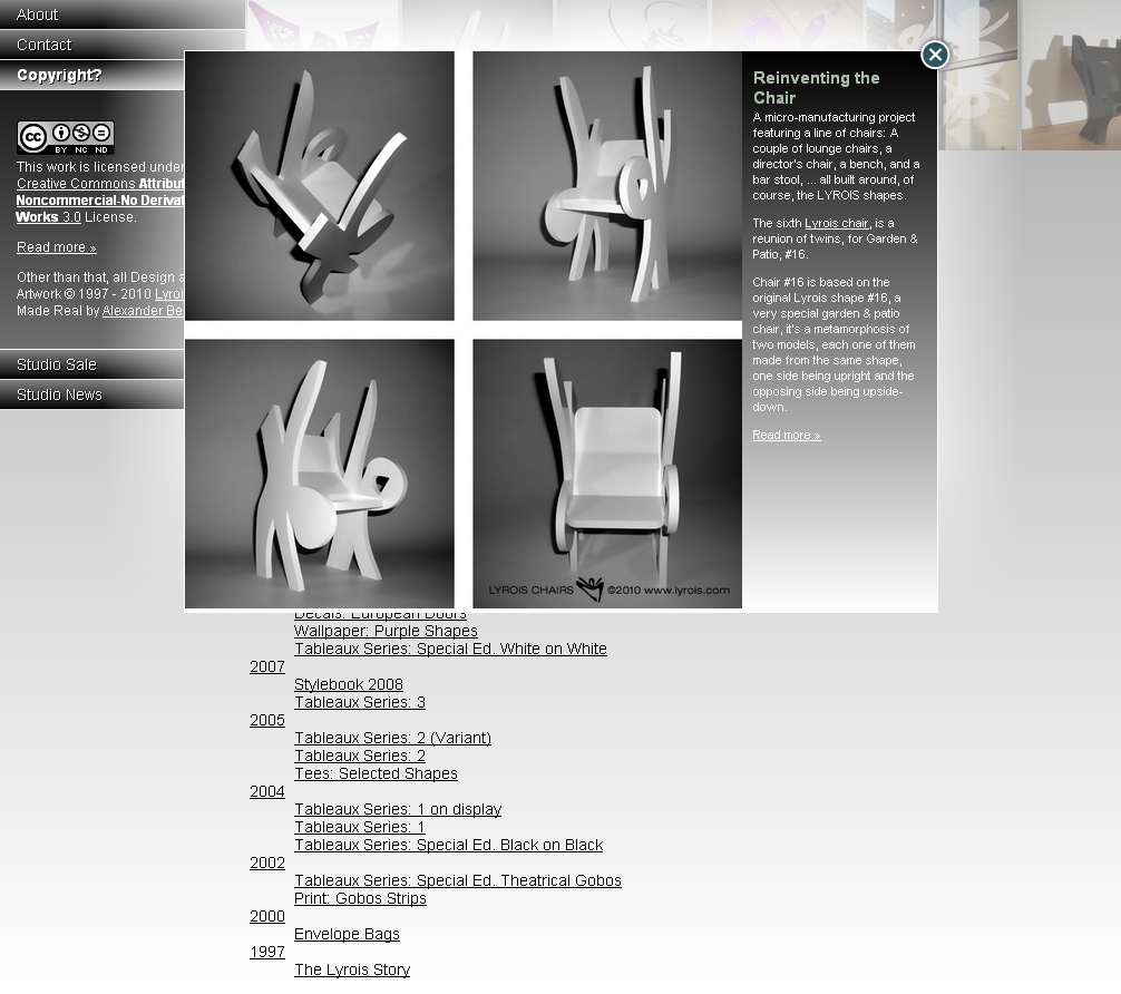 The whole page with overlay active